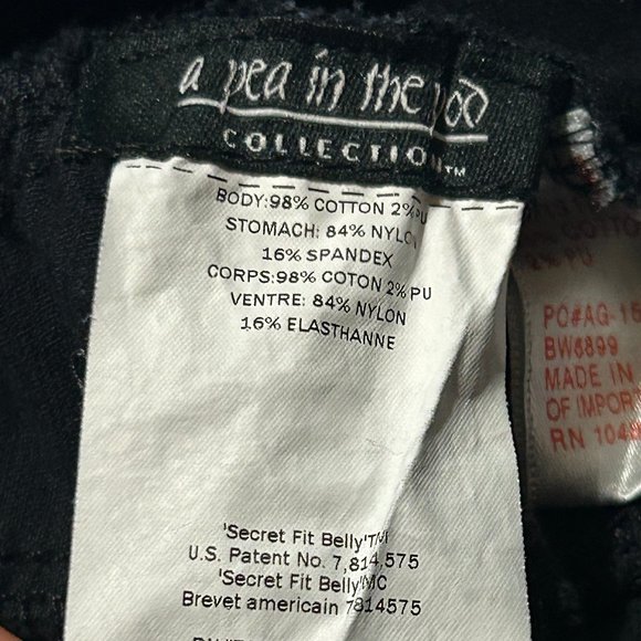 A Pea in the Pod Adriano Goldschmied Black Corduroy Pants Size 28R (Inseam 33") - Picture 9 of 12